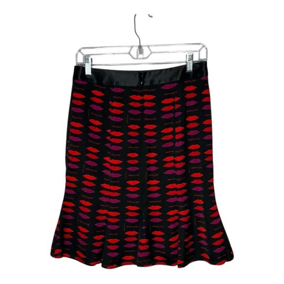 Banana Republic L’ Wren Scott Skirt Womens 4P Black Satin Trumpet Peplum Lips - Picture 1 of 13